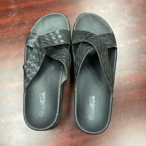 Black platform sandals